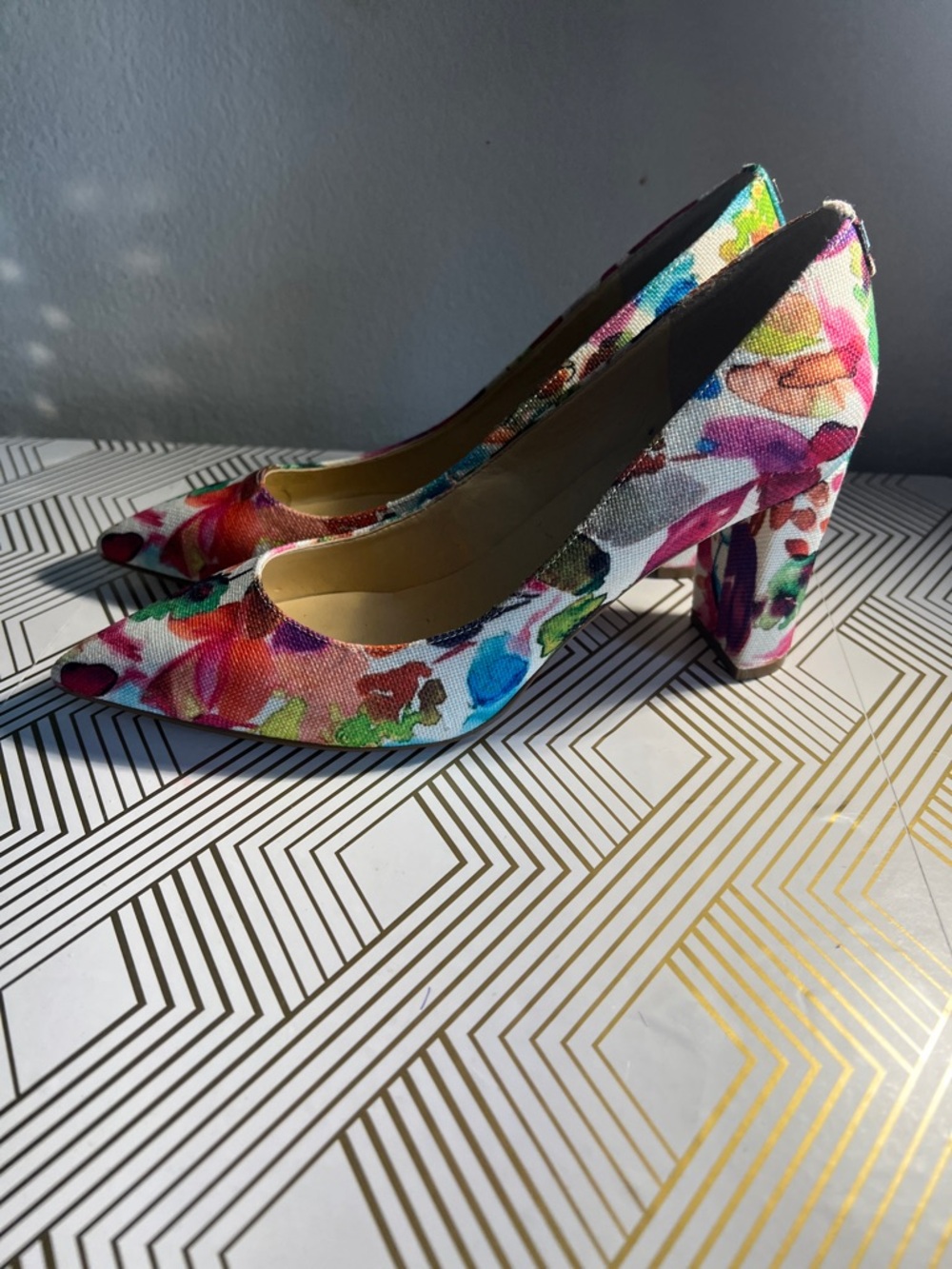 Ivanka Trump Multicolor Floral Pointed-Toe Pumps